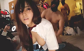 Prettty Japanese College Girl Banged By Masked Guys