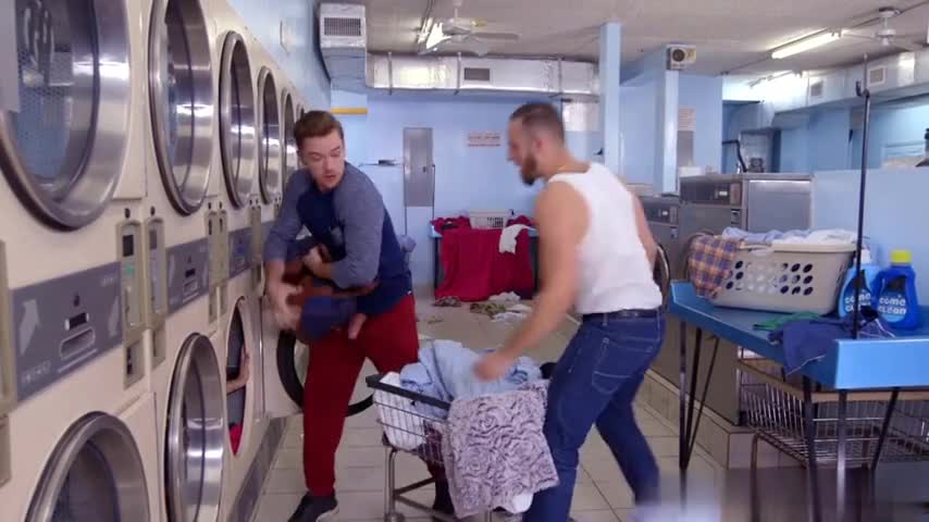 Busty Redhead Teen Fucks A Customer In A Laundromat
