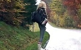 Hitchhiker Girl Gets Fucked In The Woods By Stranger