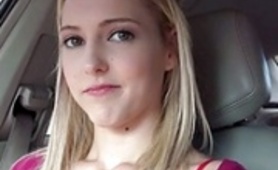 Blonde Teen Hitchhikes And Nailed In The Car