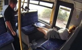 Sleeping Babe Woken Up And Fucked In The Bus