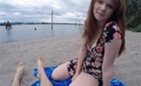 Sexy Redhead Girl Fucks A Stranger On The Beach